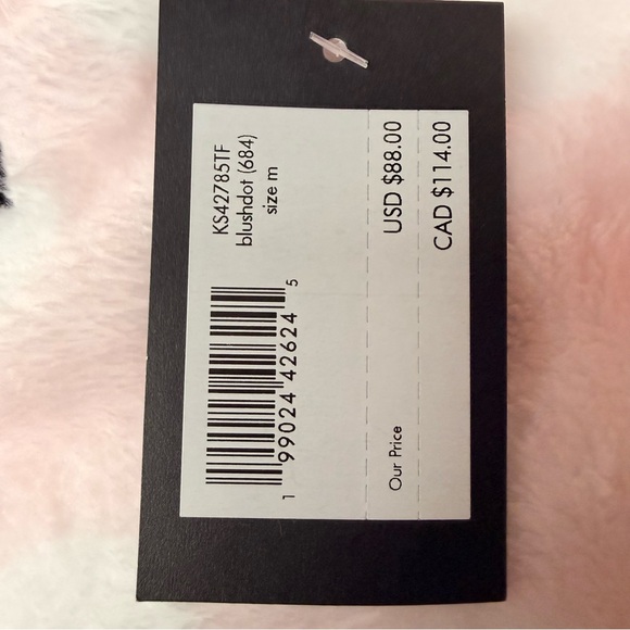 Kate Spade NWT Plush Polka Dot Robe Pink White Belted Lounge Wms Size Medium - Picture 8 of 8